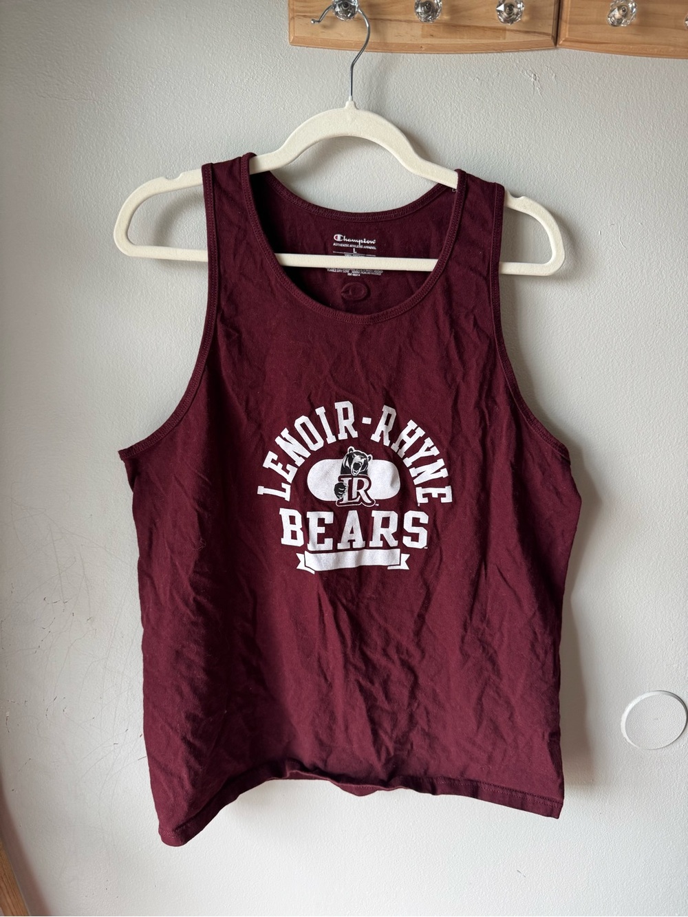 Champion Lenoir-Rhyne Bears College Graphic Tank Top Maroon - Unisex Large